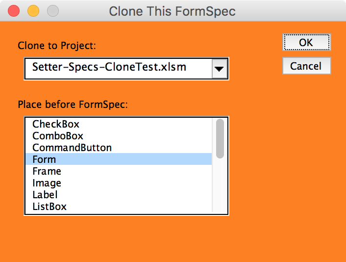 The mDialogBox titled "Clone This FormSpec"